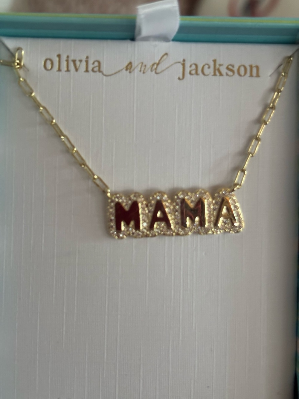 NIB Olivia and Jackson Gold 'MAMA' Necklace